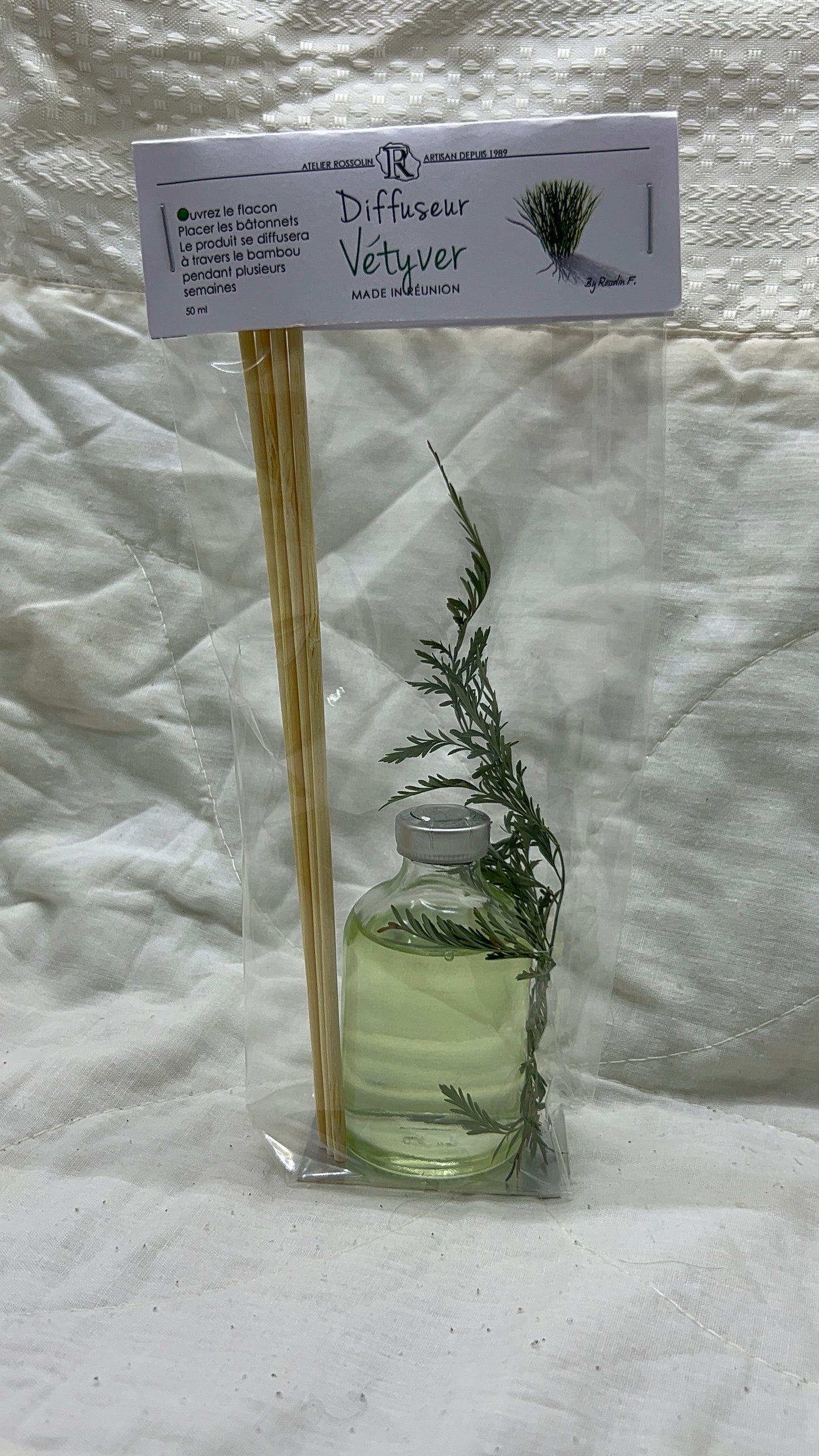 Diffuseur avec bâtonnets de Bambou « vétiver » 50ml