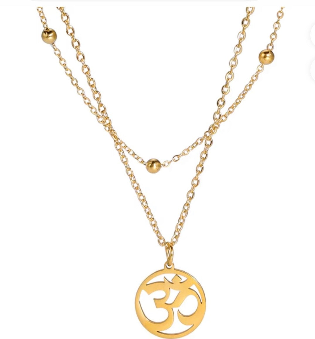 Collier Om acier inoxydable – Énergie & Sérénité ✨