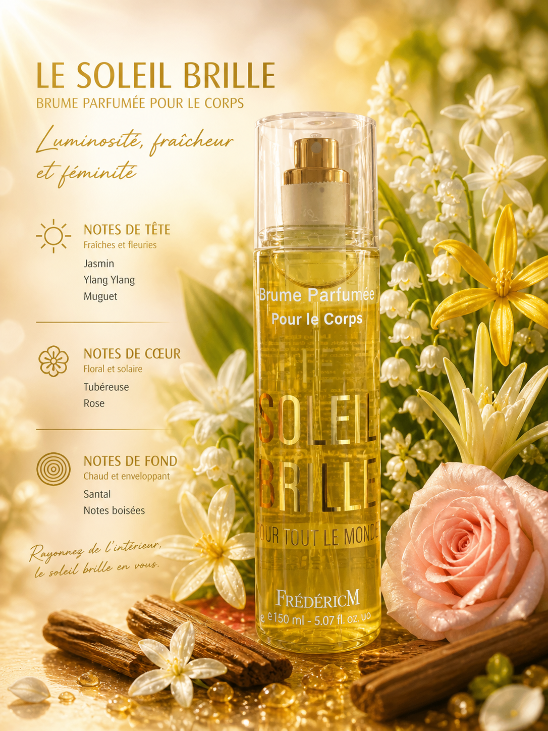 Brume parfumée pour le corps 'LE SOLEIL BRILLE POUR TOUT LE MONDE' - 150 ml