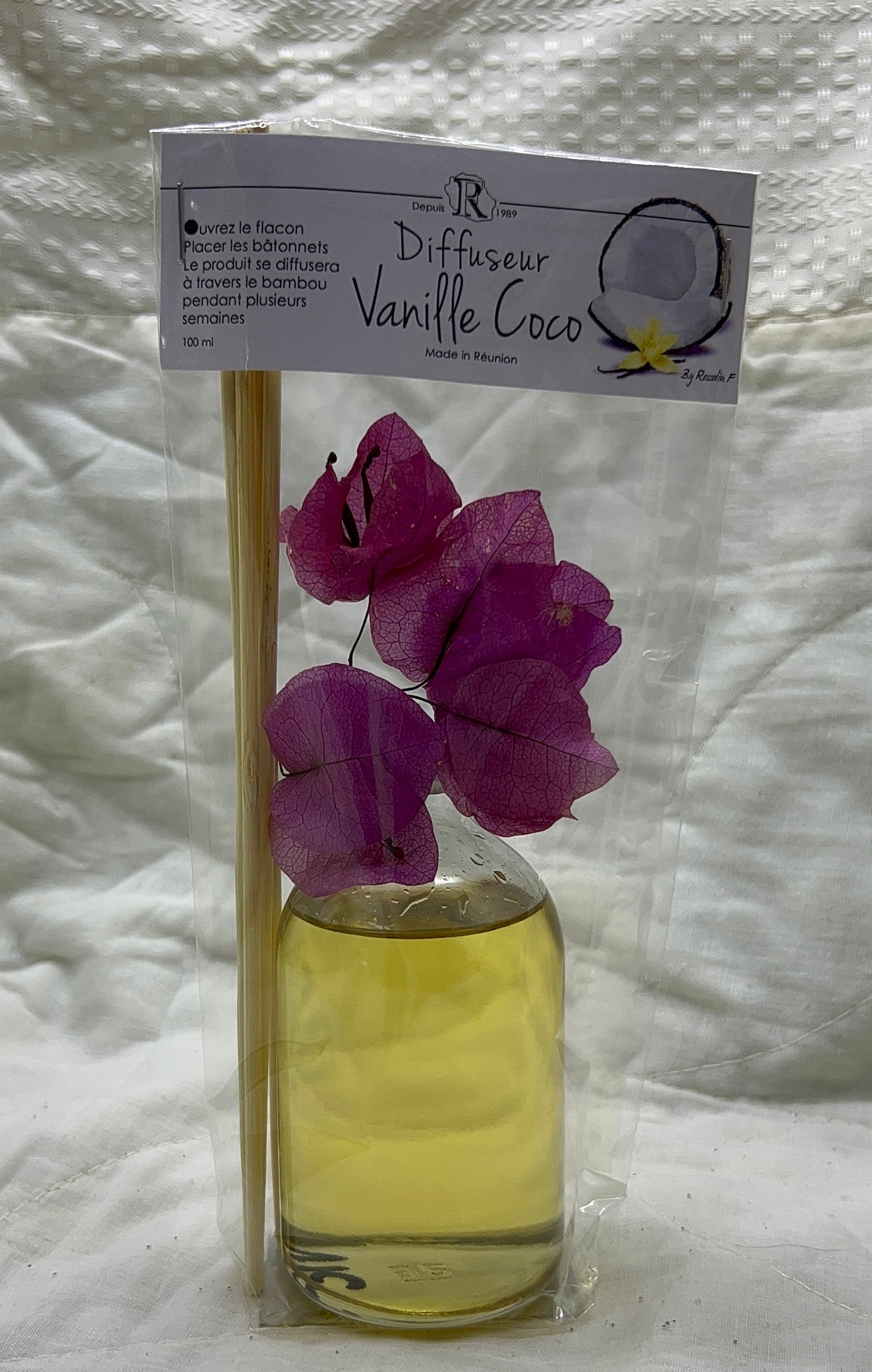 Diffuseur avec Bâtonnets de Bambou « Vanille coco » 100ml
