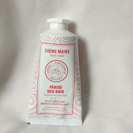 Crème mains au lait d’ânesse  bio fraise des bois